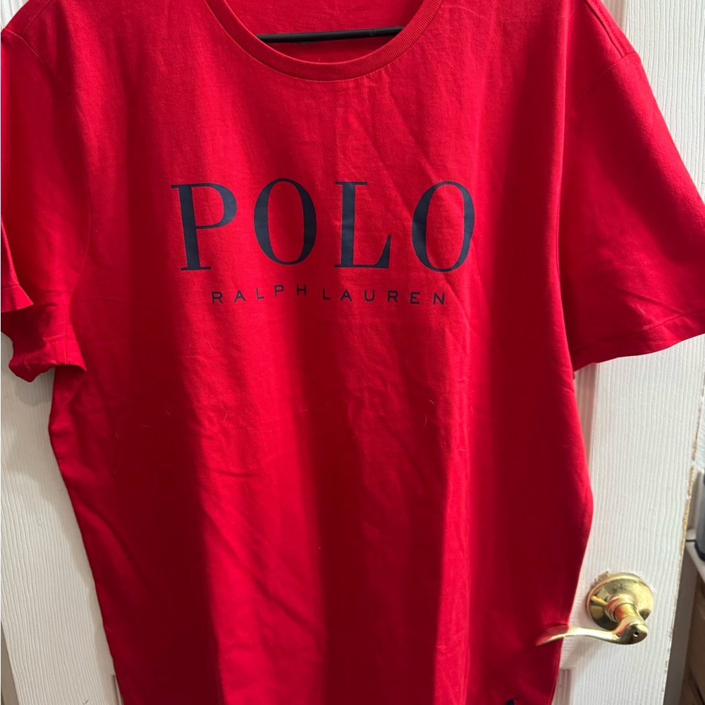 Ralph Lauren Red T-Shirt with Navy POLO Logo